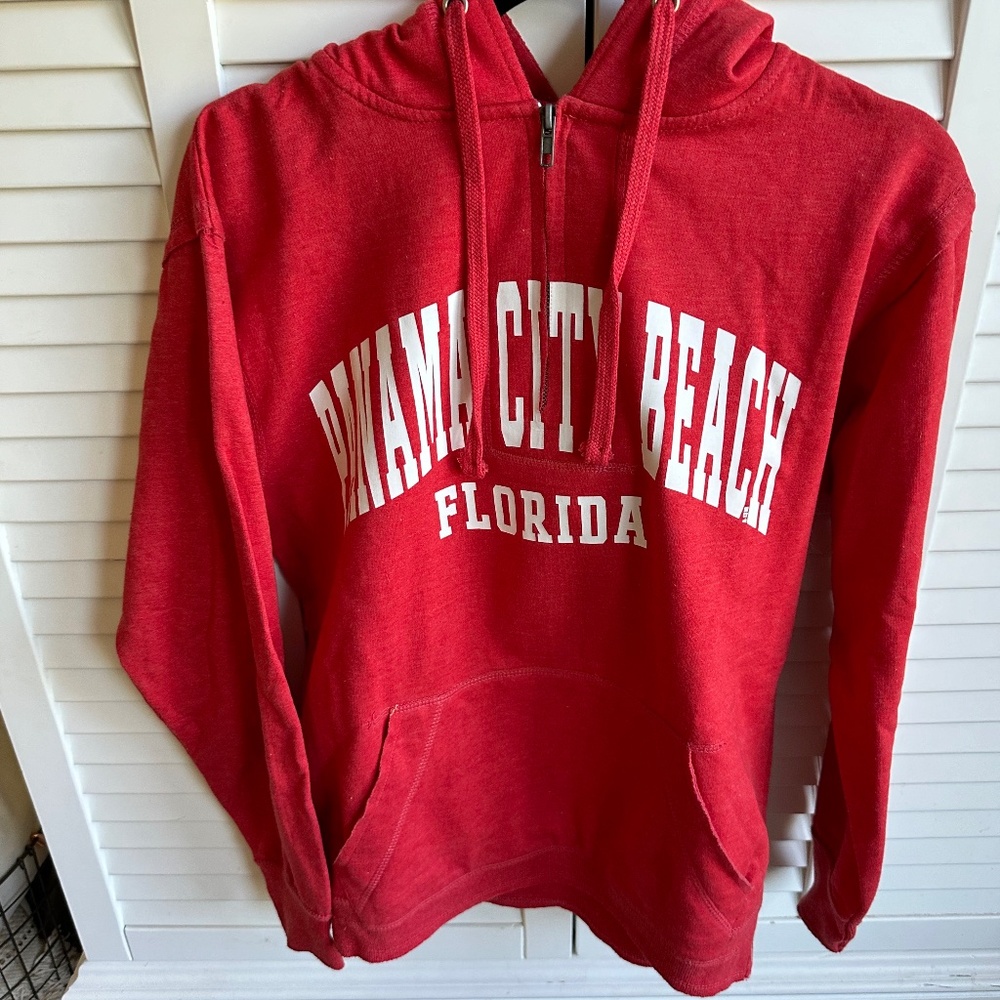 Panama City Beach Red 1/4 Zip Hoodie
